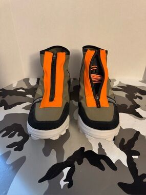 adidas Men's Trail Shoes in Olive Green with Orange Accents legit